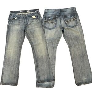 Vintage Baggy Distressed Jeans, faded wash denim, loose fit, vintage loo